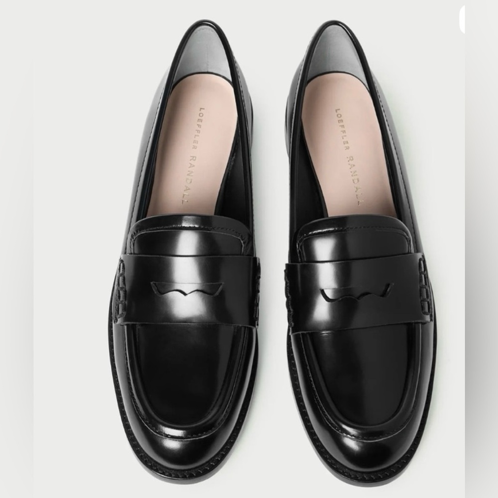 Loeffler Randall Black Leather Loafers - Picture 9 of 10